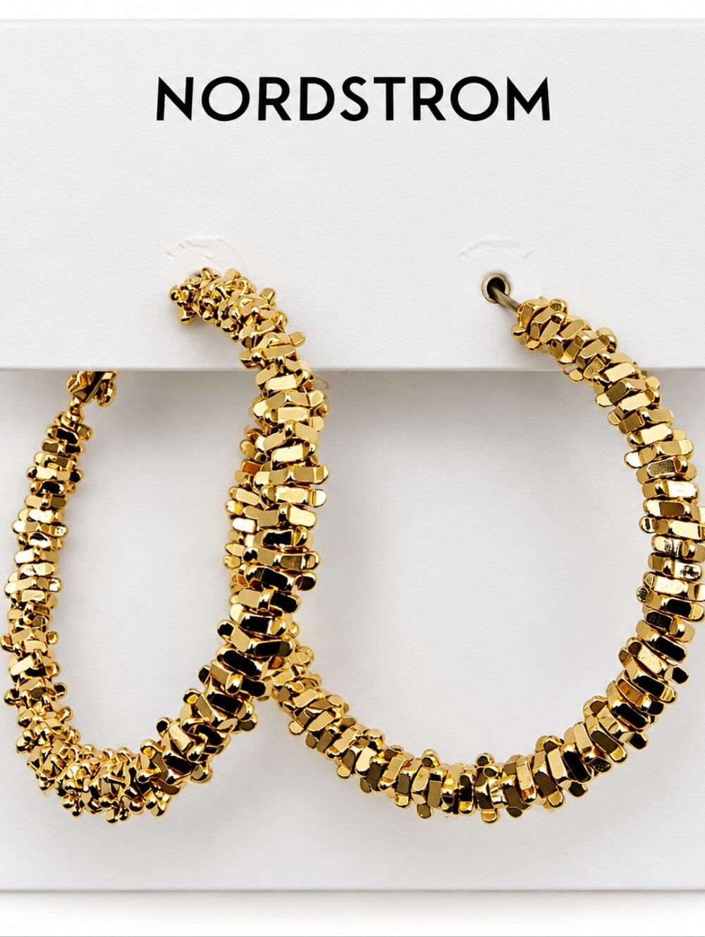 Nordstrom Gold-Tone Textured Hoop Earrings – NWT